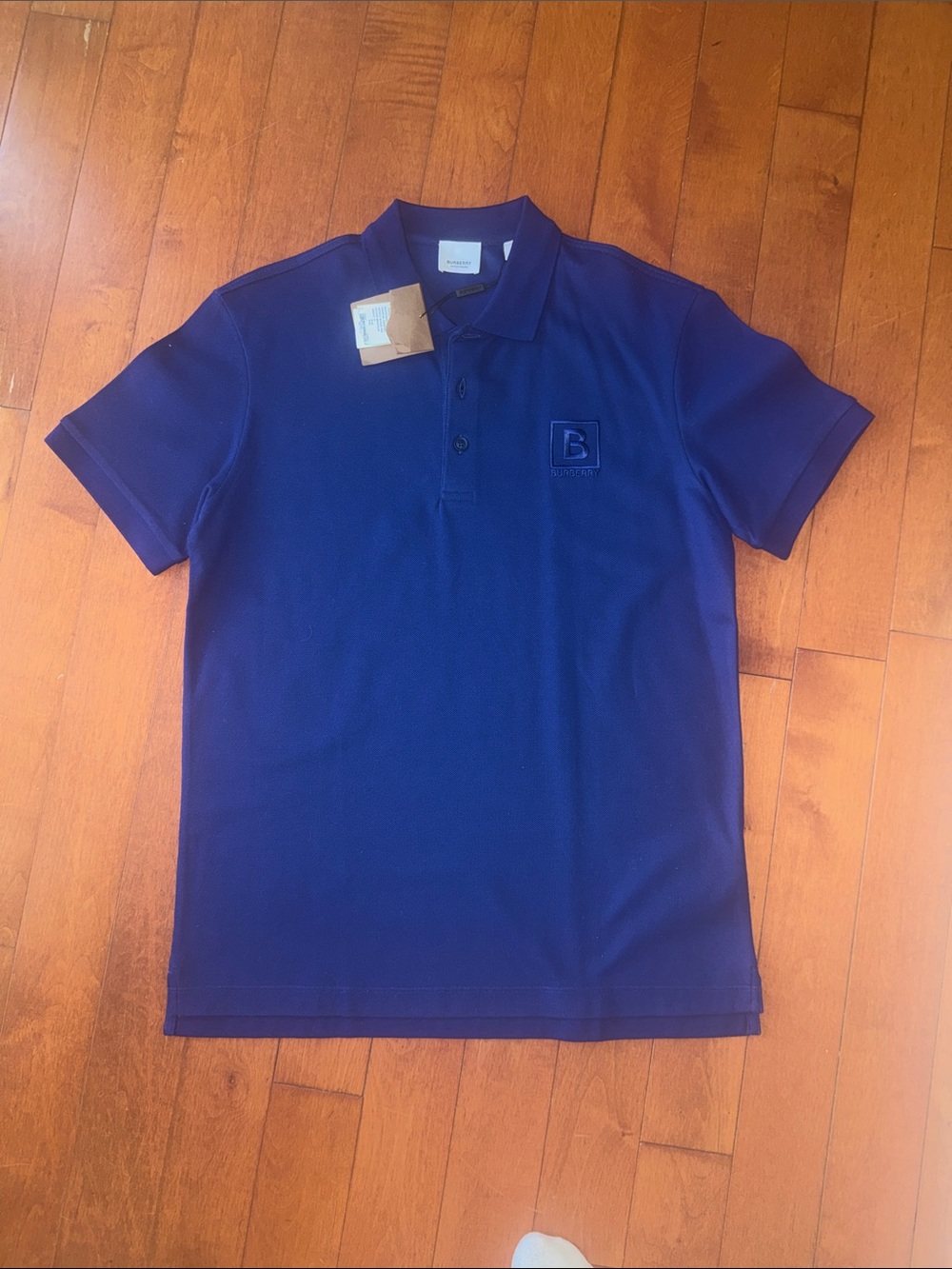 Burberry Deep Blue Embroidered Logo Polo